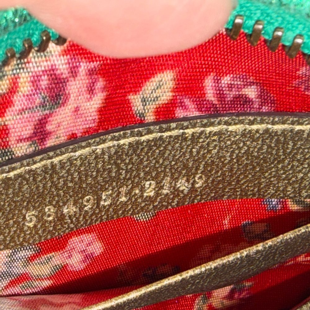 GUCCI Trapuntata bag Limited leather mini red/green metallic vintage - Picture 6 of 16